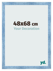 Cadre Photo 48x68cm Bleu Brillant Patine MDF Pisa De Face Mesure | Yourdecoration.fr