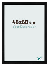 Cadre Photo 48x68cm Noir Argent Poli MDF Pisa De Face Mesure | Yourdecoration.fr
