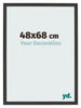 Cadre Photo 48x68cm Noir Grain de Bois MDF Bologna De Face Mesure | Yourdecoration.fr