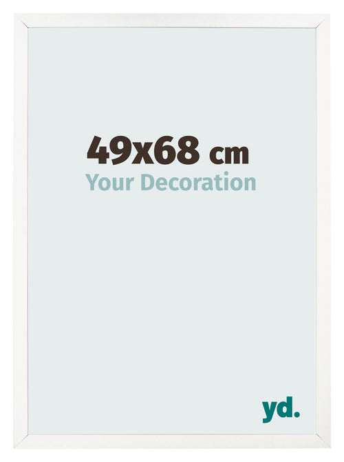Cadre Photo 49x68 cm Blanc Brillant MDF Bologna De Face Mesure | Yourdecoration.fr