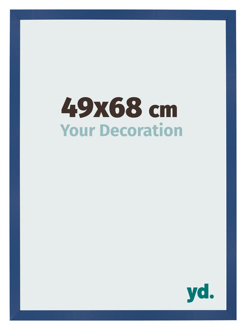 Cadre Photo 49x68 cm Bleu Fonce MDF Bologna De Face Mesure | Yourdecoration.fr