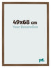 Cadre Photo 49x68 cm Chene Rustique MDF Bologna De Face Mesure | Yourdecoration.fr
