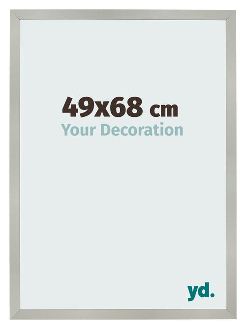 Cadre Photo 49x68cm Argent Mat MDF Bologna De Face Mesure | Yourdecoration.fr