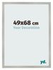 Cadre Photo 49x68cm Argent Mat MDF Bologna De Face Mesure | Yourdecoration.fr
