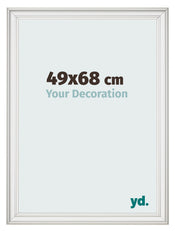 Cadre Photo 49x68cm Blanc Patine MDF Lazio De Face Mesure | Yourdecoration.fr