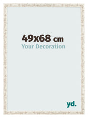 Cadre Photo 49x68cm Blanc Vintage MDF Bologna De Face Mesure | Yourdecoration.fr