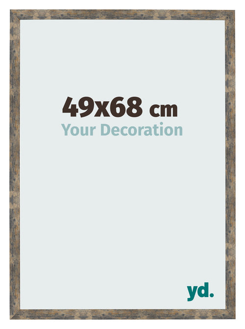 Cadre Photo 49x68cm Bleu Or Mélangé MDF Bologna De Face Mesure | Yourdecoration.fr