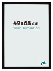 Cadre Photo 49x68cm Noir Brillant MDF Bologna De Face Mesure | Yourdecoration.fr