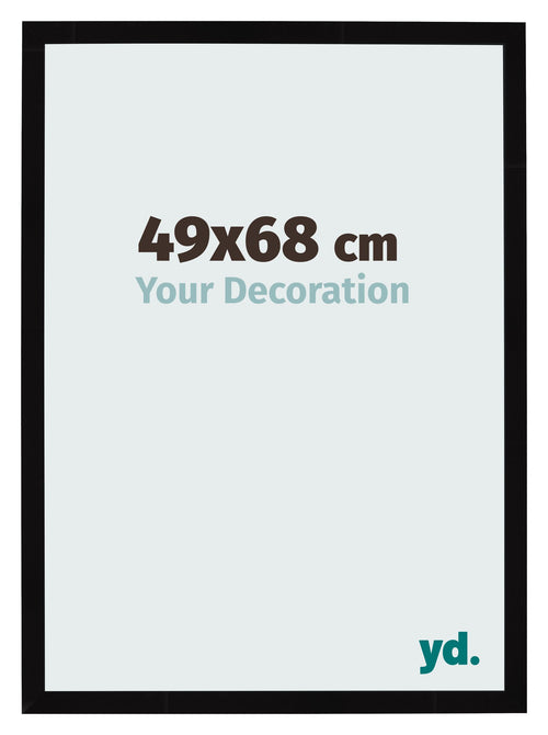 Cadre Photo 49x68cm Noir Brillant MDF Bologna De Face Mesure | Yourdecoration.fr