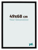 Cadre Photo 49x68cm Noir Brillant MDF Bologna De Face Mesure | Yourdecoration.fr