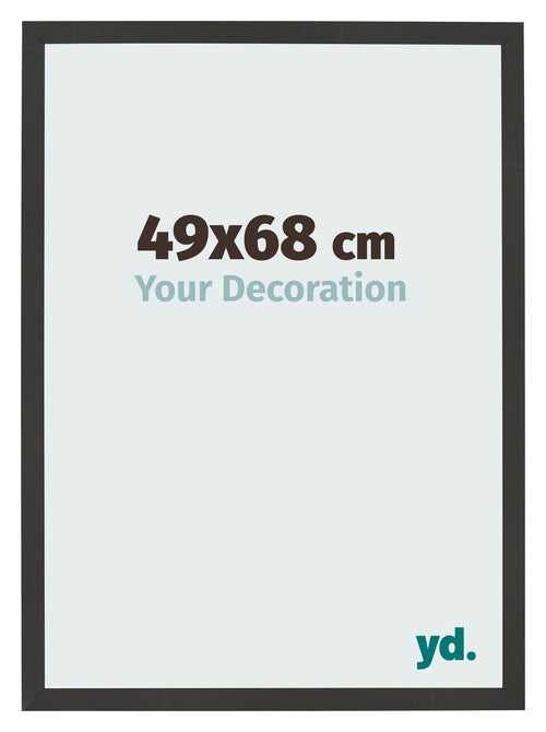 Cadre Photo 49x68cm Noir Grain de Bois MDF Bologna De Face Mesure | Yourdecoration.fr