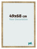 Cadre Photo 49x68cm Or Antique MDF Bologna De Face Mesure | Yourdecoration.fr