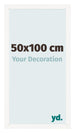 Cadre Photo 50x100 cm Blanc Brillant MDF Bologna De Face Mesure | Yourdecoration.fr