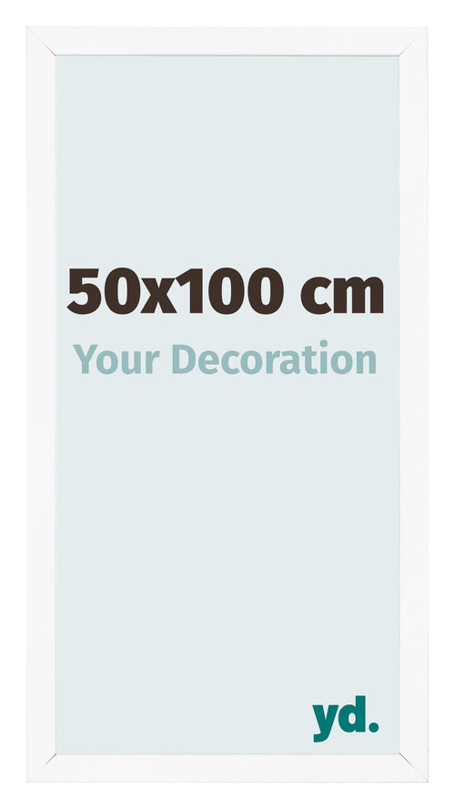 Cadre Photo 50x100 cm Blanc Mat MDF Bologna De Face Mesure | Yourdecoration.fr