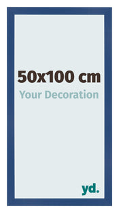 Cadre Photo 50x100 cm Bleu Fonce MDF Bologna De Face Mesure | Yourdecoration.fr