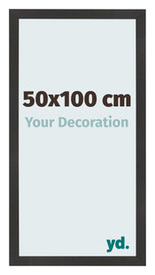 Cadre Photo 50x100 cm Noir Mat MDF Bologna De Face Mesure | Yourdecoration.fr