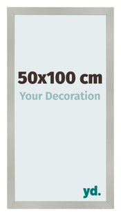 Cadre Photo 50x100cm Argent Mat MDF Bologna De Face Mesure | Yourdecoration.fr