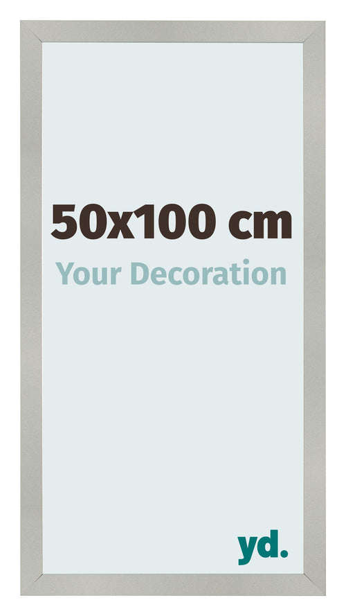 Cadre Photo 50x100cm Argent Mat MDF Bologna De Face Mesure | Yourdecoration.fr