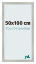 Cadre Photo 50x100cm Argent Mat MDF Bologna De Face Mesure | Yourdecoration.fr