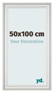 Cadre Photo 50x100cm Blanc Patine MDF Lazio De Face Mesure | Yourdecoration.fr