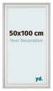 Cadre Photo 50x100cm Blanc Patine MDF Lazio De Face Mesure | Yourdecoration.fr