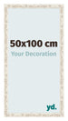 Cadre Photo 50x100cm Blanc Vintage MDF Bologna De Face Mesure | Yourdecoration.fr