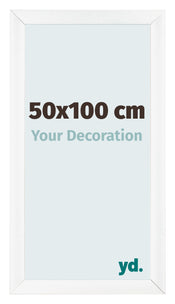Cadre Photo 50x100cm Blanc Vintage MDF Pisa De Face Mesure | Yourdecoration.fr