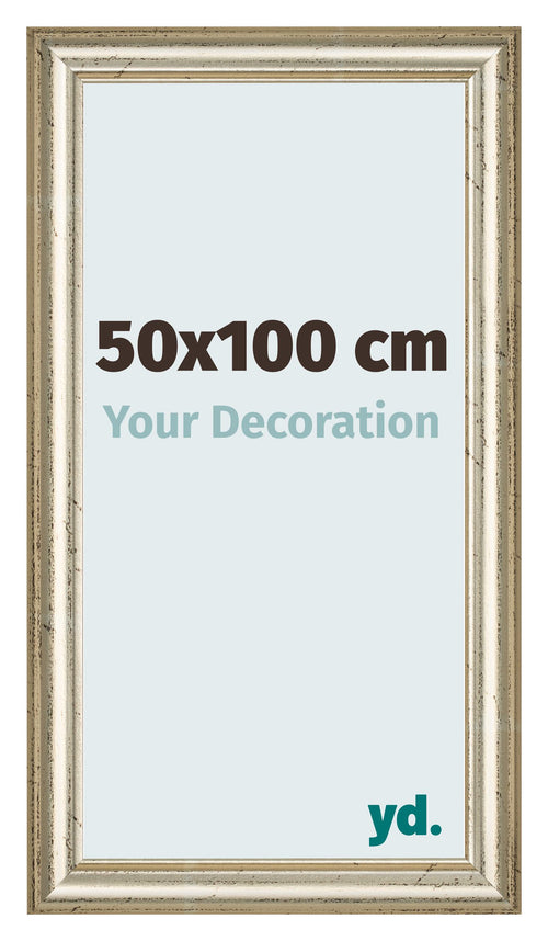 Cadre Photo 50x100cm Brillance Metallique MDF Lazio De Face Mesure | Yourdecoration.fr
