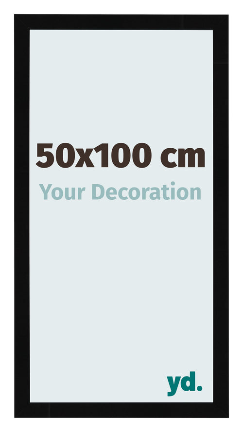 Cadre Photo 50x100cm Noir Brillant MDF Bologna De Face Mesure | Yourdecoration.fr