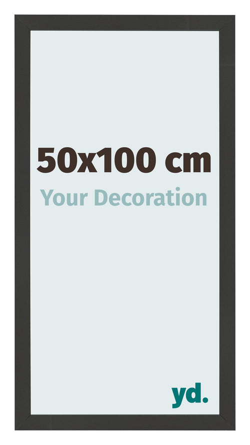 Cadre Photo 50x100cm Noir Grain de Bois MDF Bologna De Face Mesure | Yourdecoration.fr