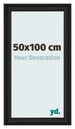 Cadre Photo 50x100cm Noir Grain de Bois MDF Lazio De Face Mesure | Yourdecoration.fr