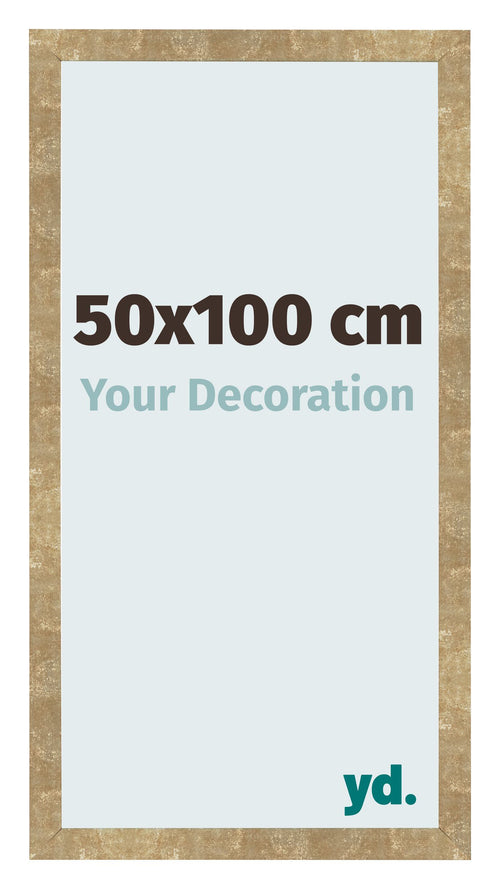 Cadre Photo 50x100cm Or Antique MDF Bologna De Face Mesure | Yourdecoration.fr