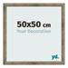 Cadre Photo 50x50 cm Metal Vintage MDF Bologna De Face Mesure | Yourdecoration.fr