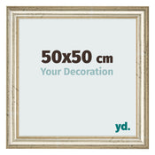 Cadre Photo 50x50cm Brillance Metallique MDF Lazio De Face Mesure | Yourdecoration.fr
