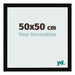 Cadre Photo 50x50cm Noir Brillant MDF Bologna De Face Mesure | Yourdecoration.fr