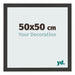 Cadre Photo 50x50cm Noir Grain de Bois MDF Bologna De Face Mesure | Yourdecoration.fr