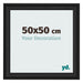 Cadre Photo 50x50cm Noir Grain de Bois MDF Lazio De Face Mesure | Yourdecoration.fr
