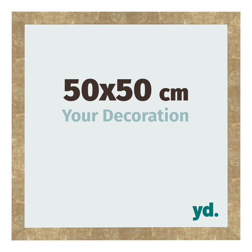 Cadre Photo 50x50cm Or Antique MDF Bologna De Face Mesure | Yourdecoration.fr