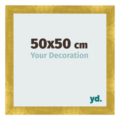Cadre Photo 50x50cm Or Vintage MDF Pisa De Face Mesure | Yourdecoration.fr