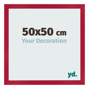 Cadre Photo 50x50cm Rouge MDF Bologna De Face Mesure | Yourdecoration.fr