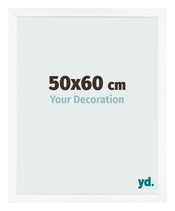 Cadre Photo 50x60 cm Blanc Mat MDF Bologna De Face Mesure | Yourdecoration.fr