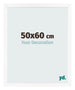 Cadre Photo 50x60 cm Blanc Mat MDF Bologna De Face Mesure | Yourdecoration.fr