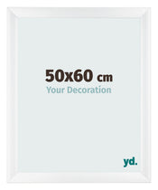 Cadre Photo 50x60cm Blanc Vintage MDF Pisa De Face Mesure | Yourdecoration.fr