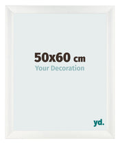 Cadre Photo 50x60cm Blanc Vintage MDF Pisa De Face Mesure | Yourdecoration.fr