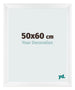 Cadre Photo 50x60cm Blanc Vintage MDF Pisa De Face Mesure | Yourdecoration.fr