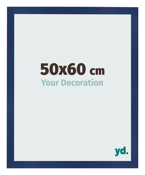 Cadre Photo 50x60cm Bleu Foncé Patiné MDF Bologna De Face Mesure | Yourdecoration.fr