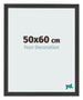 Cadre Photo 50x60cm Noir Grain de Bois MDF Bologna De Face Mesure | Yourdecoration.fr