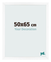 Cadre Photo 50x65 cm Blanc Mat MDF Bologna De Face Mesure | Yourdecoration.fr