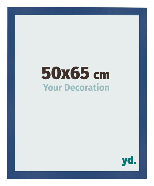 Cadre Photo 50x65 cm Bleu Fonce MDF Bologna De Face Mesure | Yourdecoration.fr