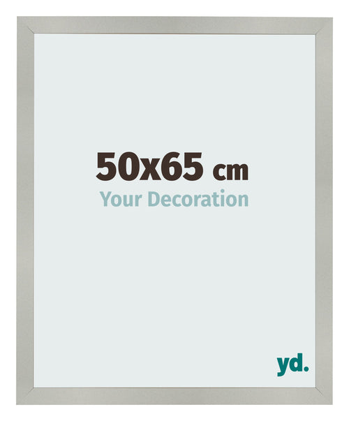 Cadre Photo 50x65cm Argent Mat MDF Bologna De Face Mesure | Yourdecoration.fr